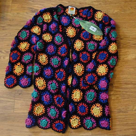 FARM Rio Sweaters Farm Rio Crochet Flowers Cardigan Poshmark